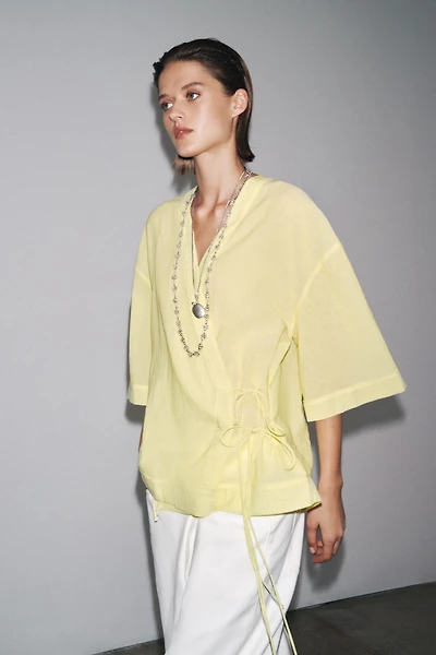 KIMONO RAYURES À NŒUDS ZW COLLECTION
