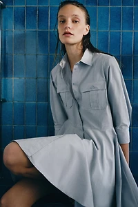 ZW COLLECTION PLEATED SHIRT DRESS