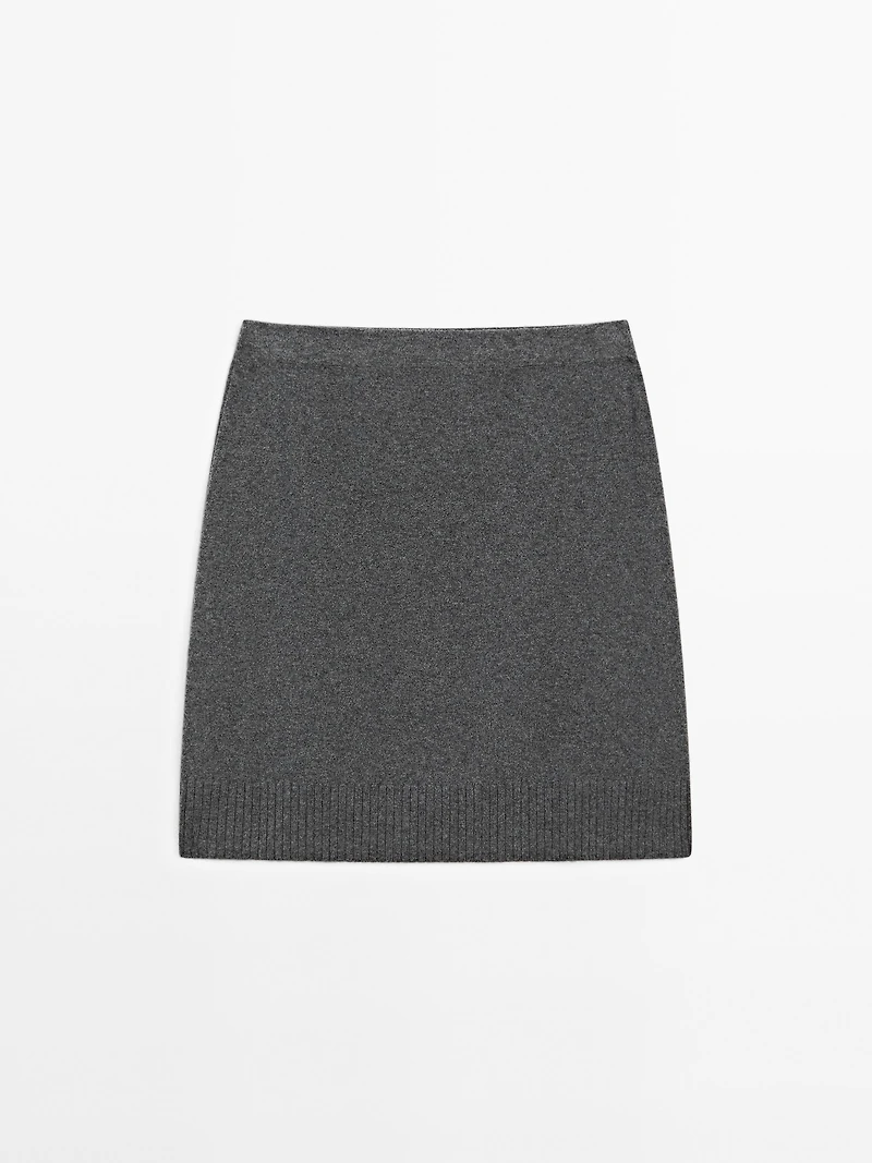 Wool blend mini skirt