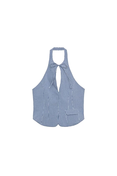GINGHAM HALTER TOP