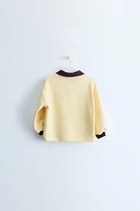 ZARA TIMELESS - CONTRAST POLO COLLAR SWEATSHIRT
