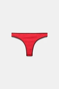 CONTRAST TEXTURED BIKINI BOTTOMS