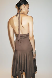 ASYMMETRIC HALTER DRESS