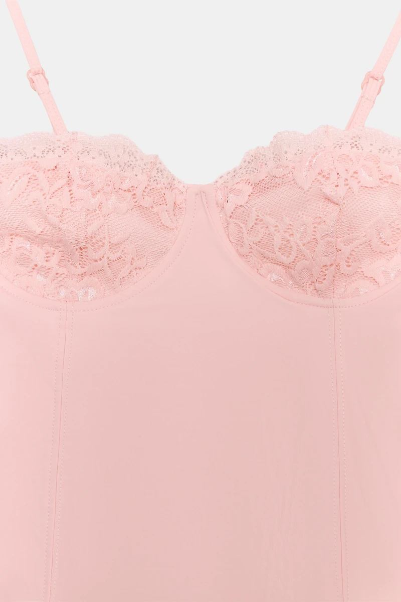 LACE COMBINATION CORSET TOP