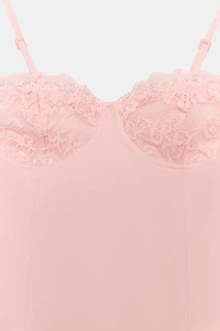 LACE COMBINATION CORSET TOP
