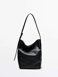 Nappa leather bucket bag
