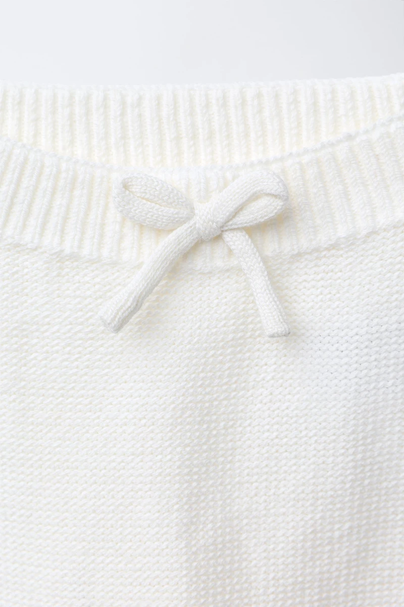 BOW FOOTED KNIT LEGGINGS