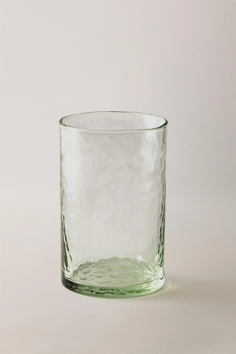 HAMMERED EFFECT GLASS SOFT DRINK TUMBLER
