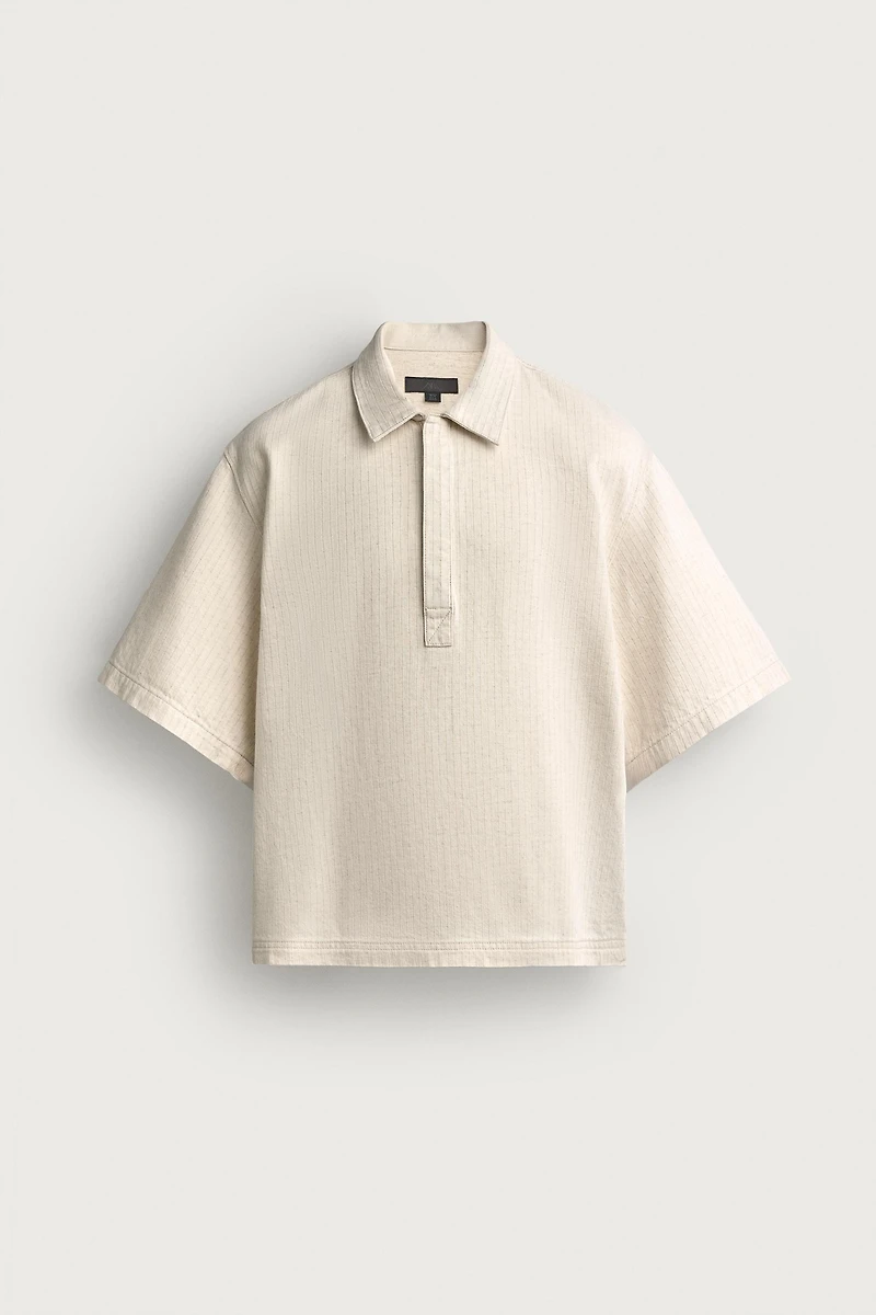 BOXY FIT STRIPED POLO SHIRT
