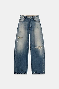 TRF MID-RISE FOLD-OVER WAISTBAND JEANS