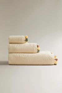 JACQUARD POMPOM BATH TOWEL