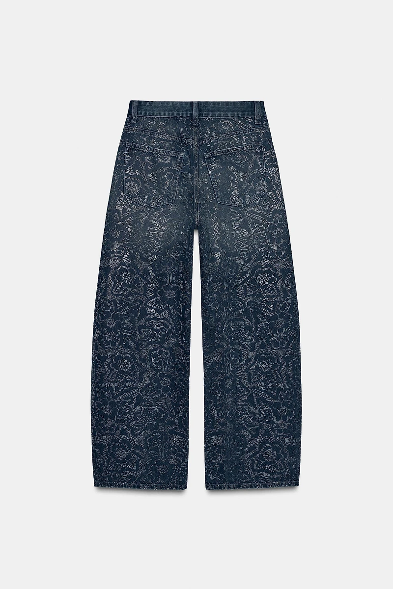 TRF BAGGY RHINESTONE JEANS