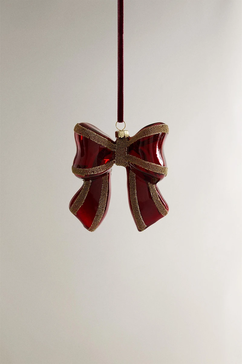 SHINY BOW CHRISTMAS TREE ORNAMENT