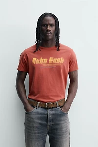 WASHED TEXT PRINT T-SHIRT