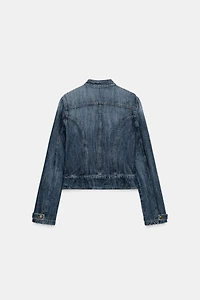 TRF DENIM JACKET WITH BUTTONS AND TABS