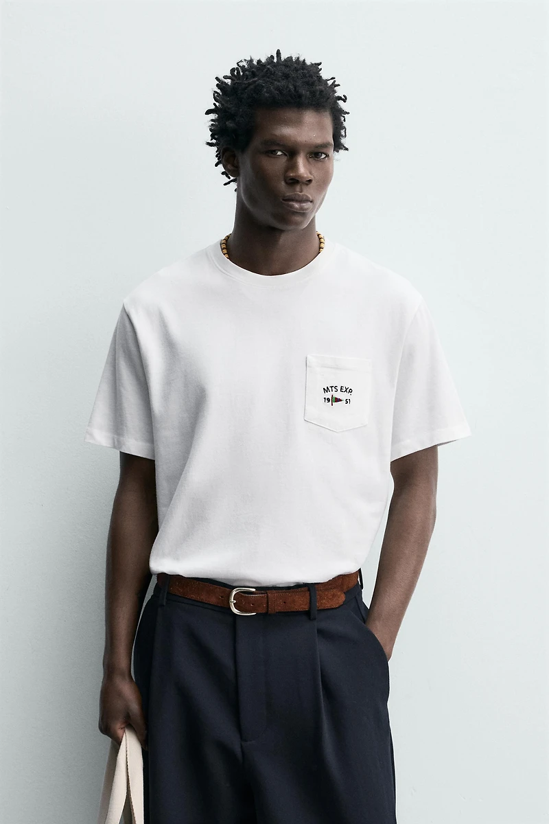 T-SHIRT POCHE BRODERIES NAUTIQUES