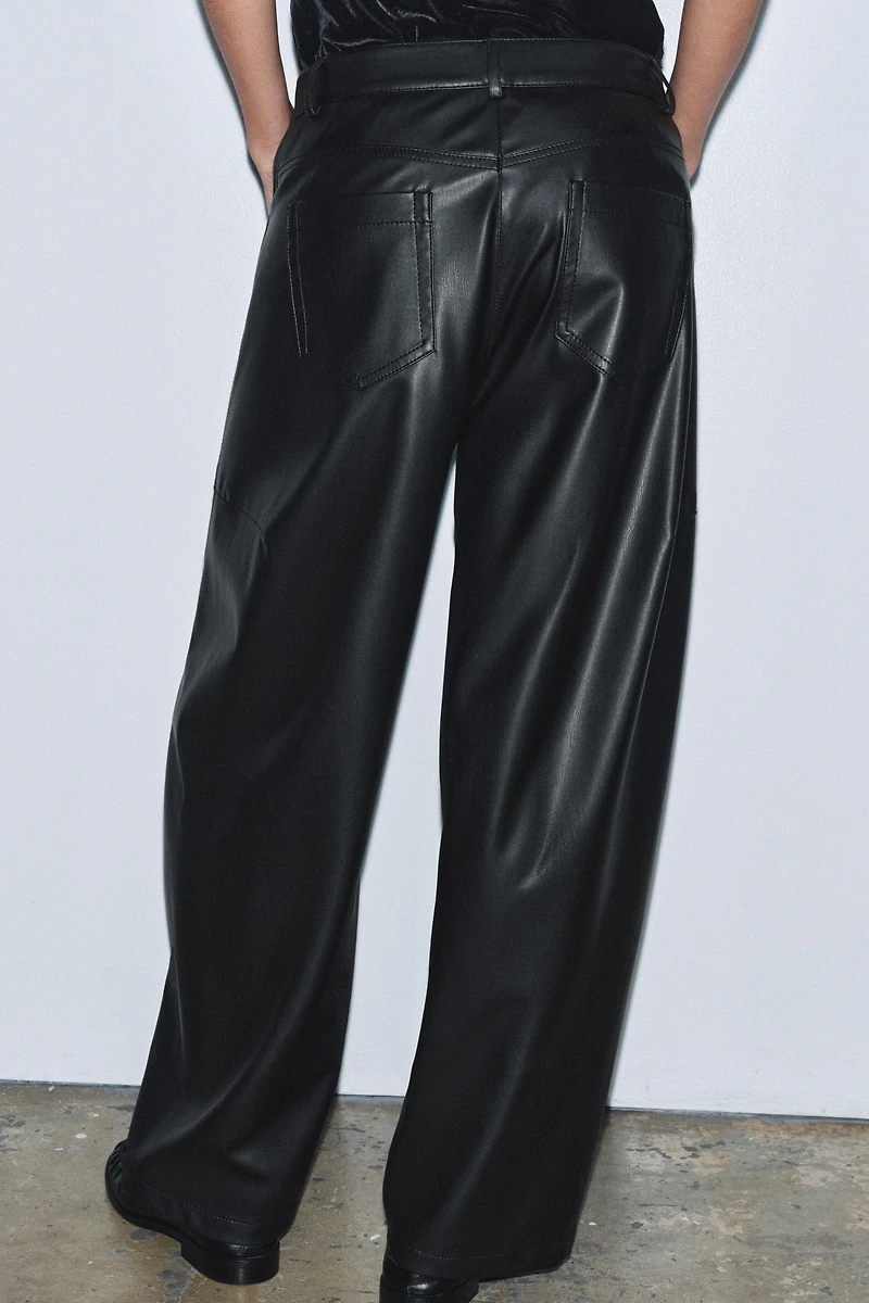 BALLOON FAUX LEATHER PANTS ZW COLLECTION