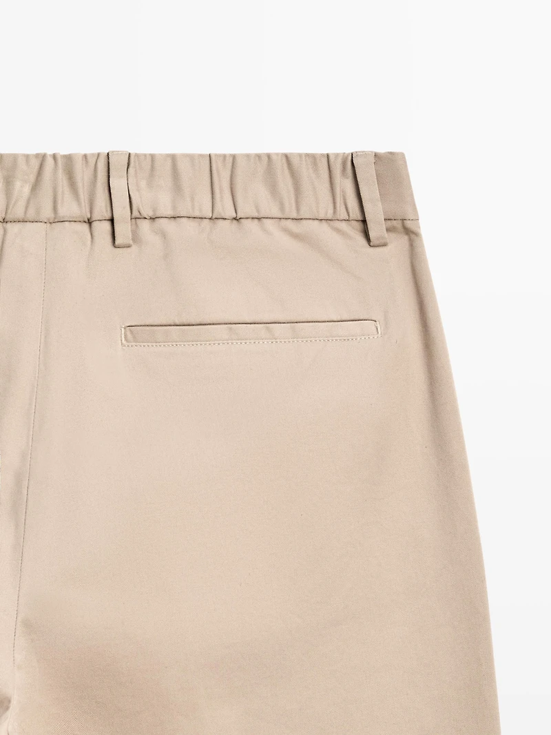 Cotton blend darted trousers