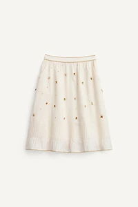 LIMITED EDITION EMBROIDERED FLORAL MIDI SKIRT
