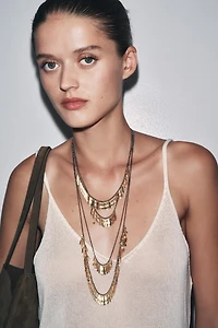 4-PACK OF METAL PLATE NECKLACES
