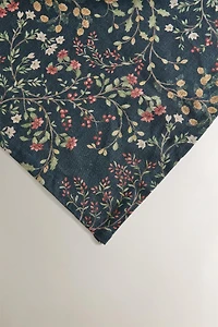 CHRISTMAS FLORAL COTTON LINEN TABLECLOTH