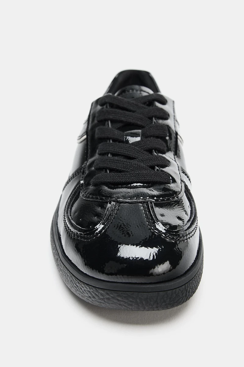 PATENT LEATHER EFFECT SNEAKERS