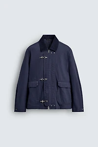 CONTRAST COLLAR FIREMAN CLASP JACKET