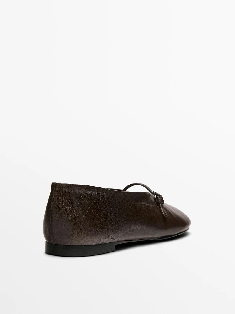 Ballerine cuir à boucle