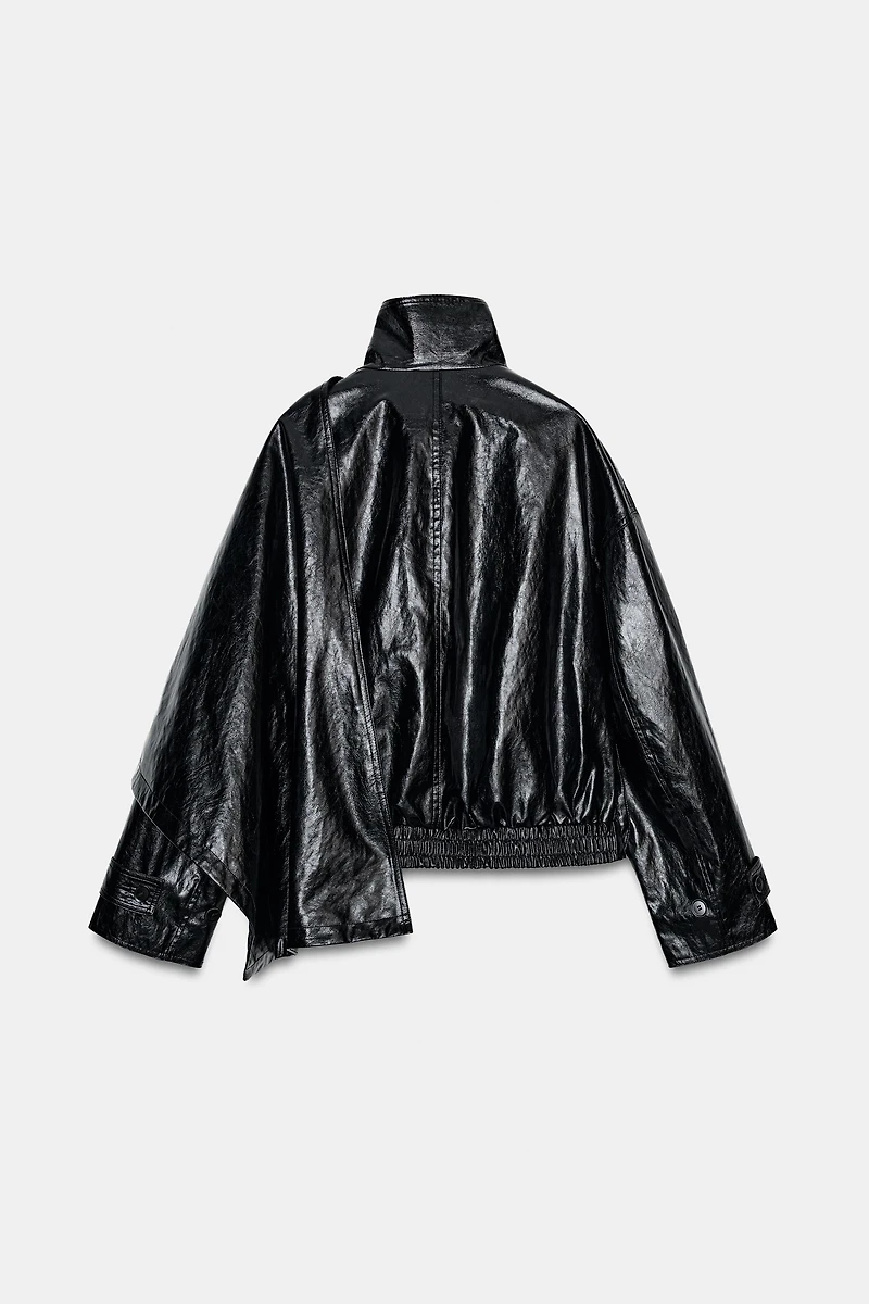 VESTE EFFET MATIÈRE SYNTHÉTIQUE ÉCHARPE ZW COLLECTION