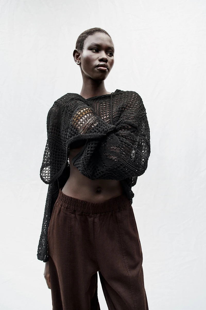 LINEN BARREL PANTS