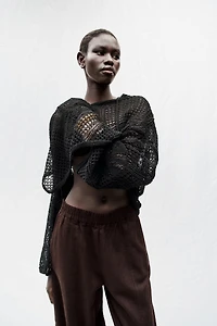 LINEN BARREL PANTS