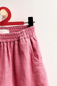 ZARA TIMELESS - 100% LINEN BALLOON PANTS WITH CUT-OUTS