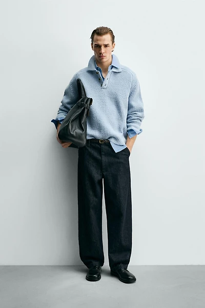 PEARL KNIT WOOL BLEND POLO SHIRT