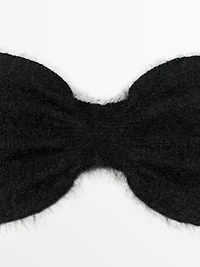 100% cashmere knit tie with bow