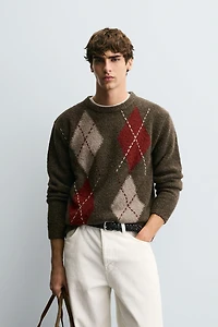 DIAMOND JACQUARD JUMPER