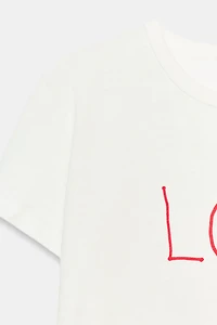 TEXTURED TEXT T-SHIRT