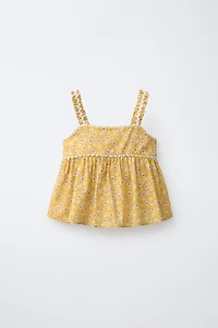 FLORAL RUFFLE TOP