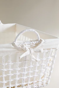 HAMPER WITH FABRIC LINING
