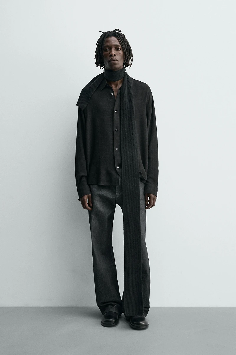 TEXTURED VISCOSE - COTTON SHIRT