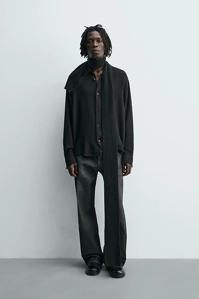 TEXTURED VISCOSE - COTTON SHIRT