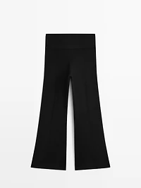 Flared knit trousers