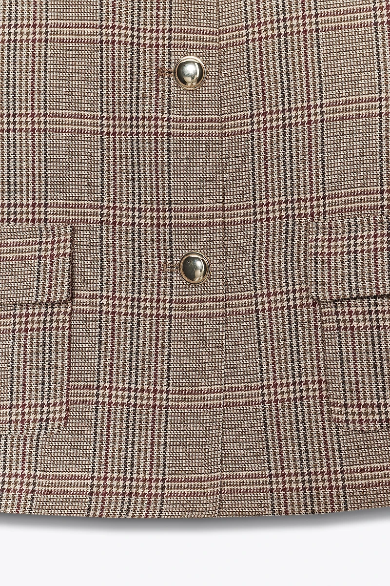 HOUNDSTOOTH CROPPED BLAZER
