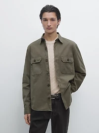 Cotton overshirt with pockets
