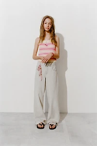 HIBISCUS STRIPED KNIT TOP