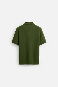 TEXTURED KNIT POLO SHIRT