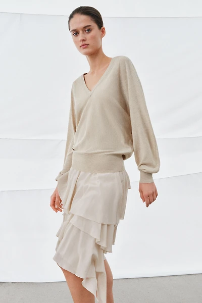 WOOL BLEND V-NECK SWEATER