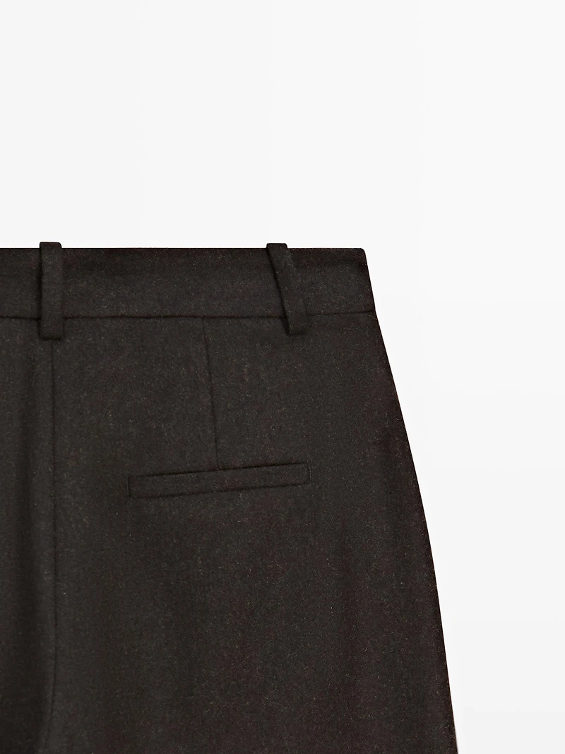 Pantalon en flanelle de laine mélangée