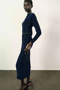 RUCHED DRESS WITH BELT