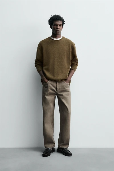 WOOL JUMPER WITH ROLLED FINISHES