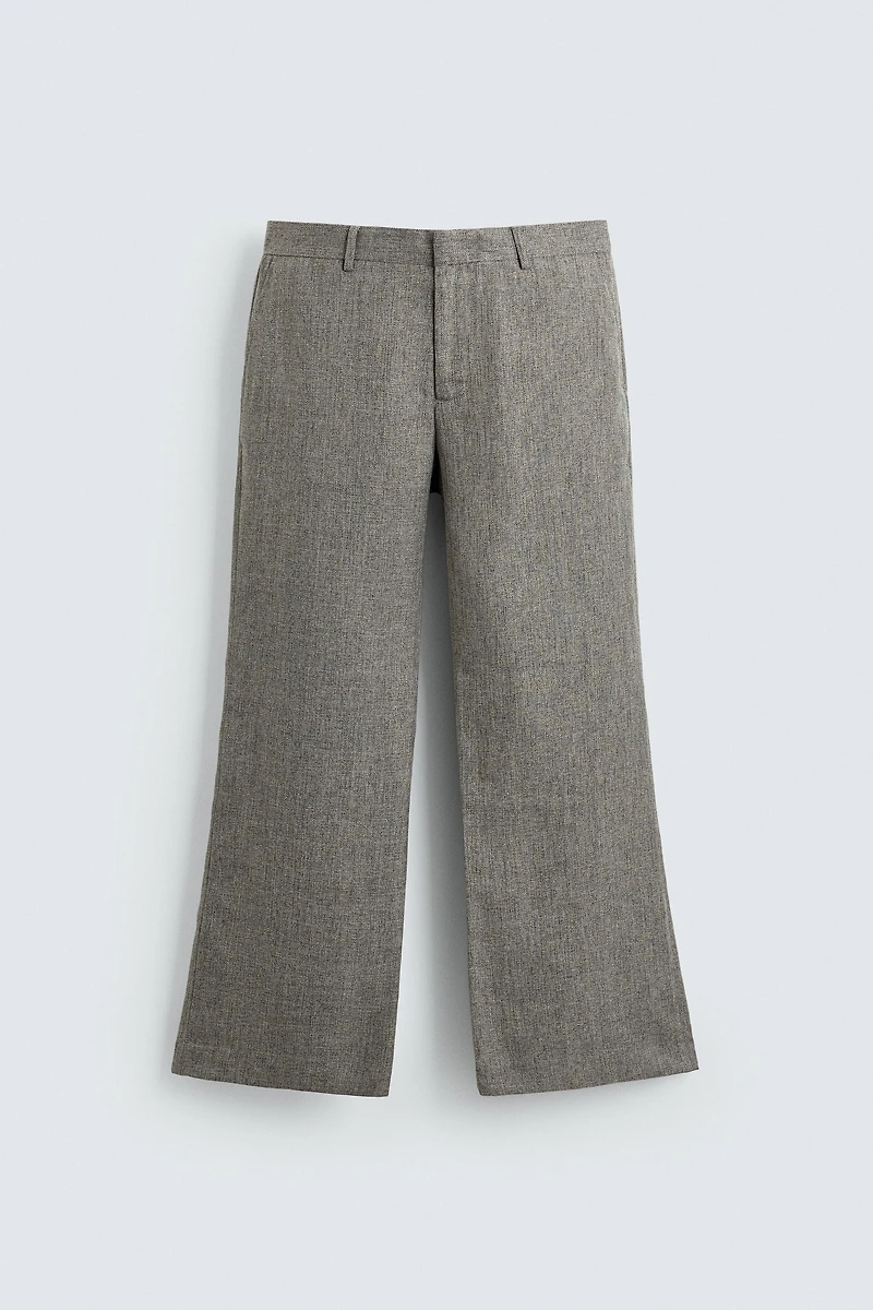 FLARE FIT STRUCTURED PANTS